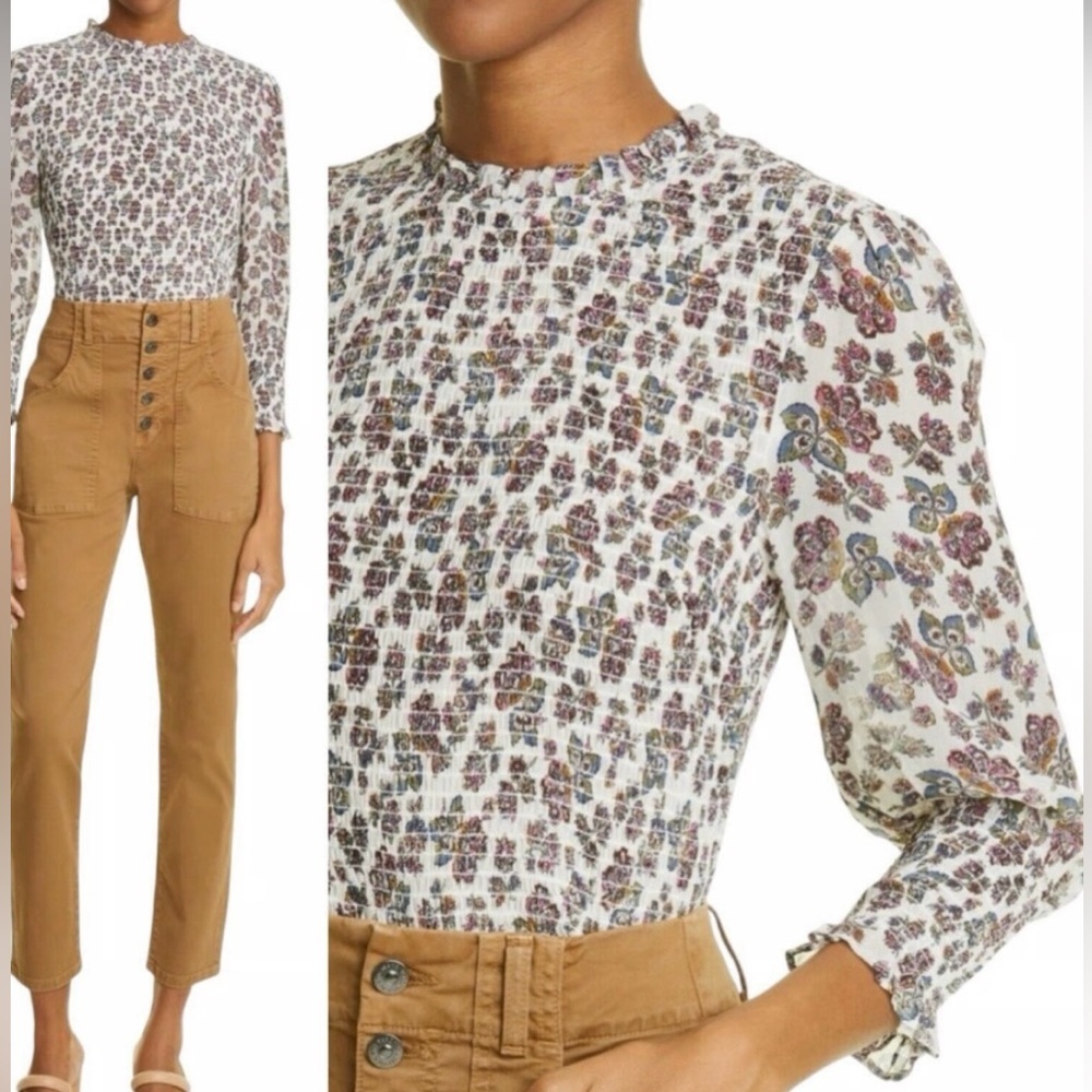 Veronica Beard Textured Floral Top - Picture 1 of 8